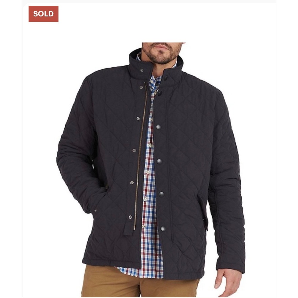 Barbour Shoverler Diamond quilted jacket XL black  classic preppy heritage